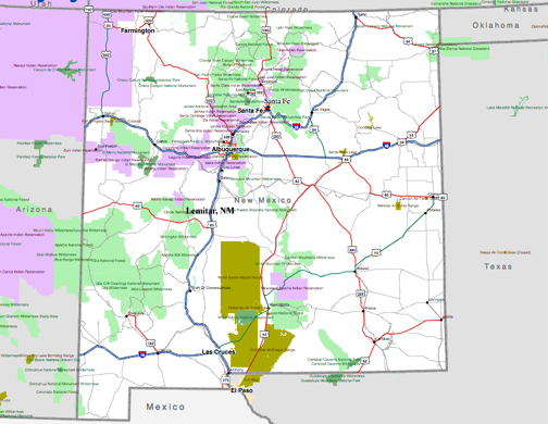 Lemitar, NM Map