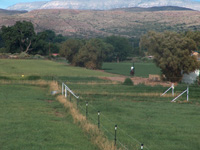 East mountains with riding trails and hay fields