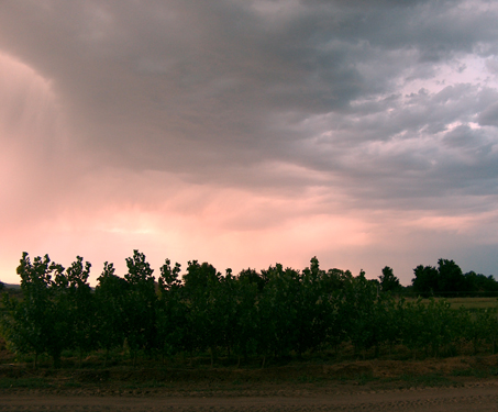 Sunset following thunderstorm