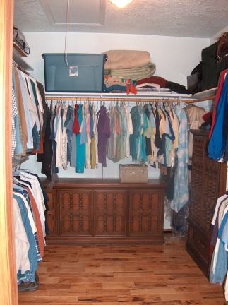 Walk-in closet in master suite